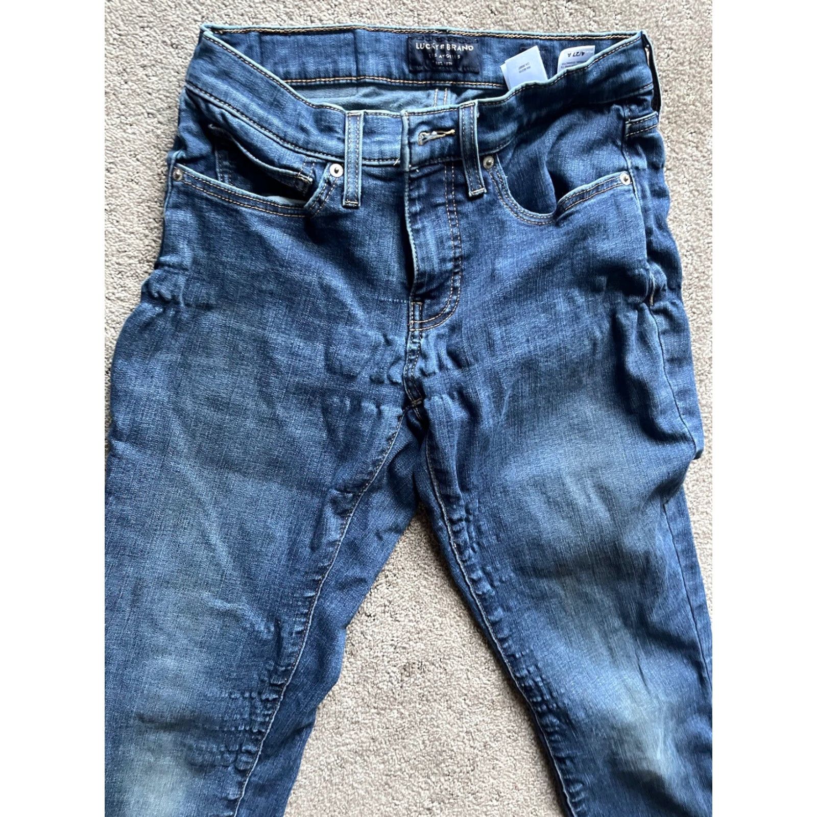 Lucky Brand VINTAGE Lucky Brand Mid Rise Skinny Jeans Size 4/27 Dark Wash Blue Denim Womens Size 27" / US 4 / IT 40 - 4 Thumbnail