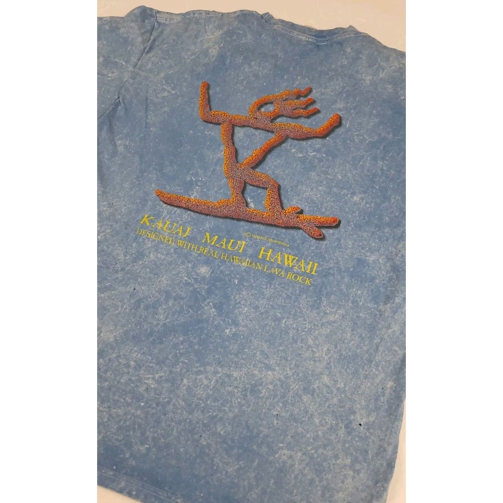 Hanes VINTAGE Y2K Kauai Maui Hawaii Surf T shirt Tie Dye Hanes Blue M Mens Distressed Wide Print Shirt Size US M / EU 48-50 / 2 - 4 Thumbnail