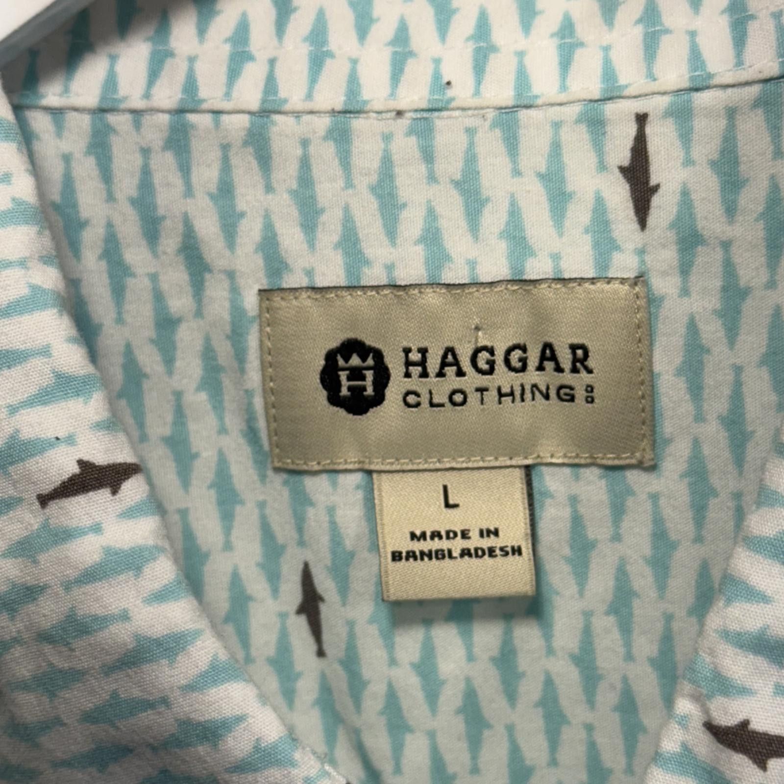 Haggar Haggar Men's Shark Print Short Sleeve Button Up Size US L / EU 52-54 / 3 - 6 Thumbnail