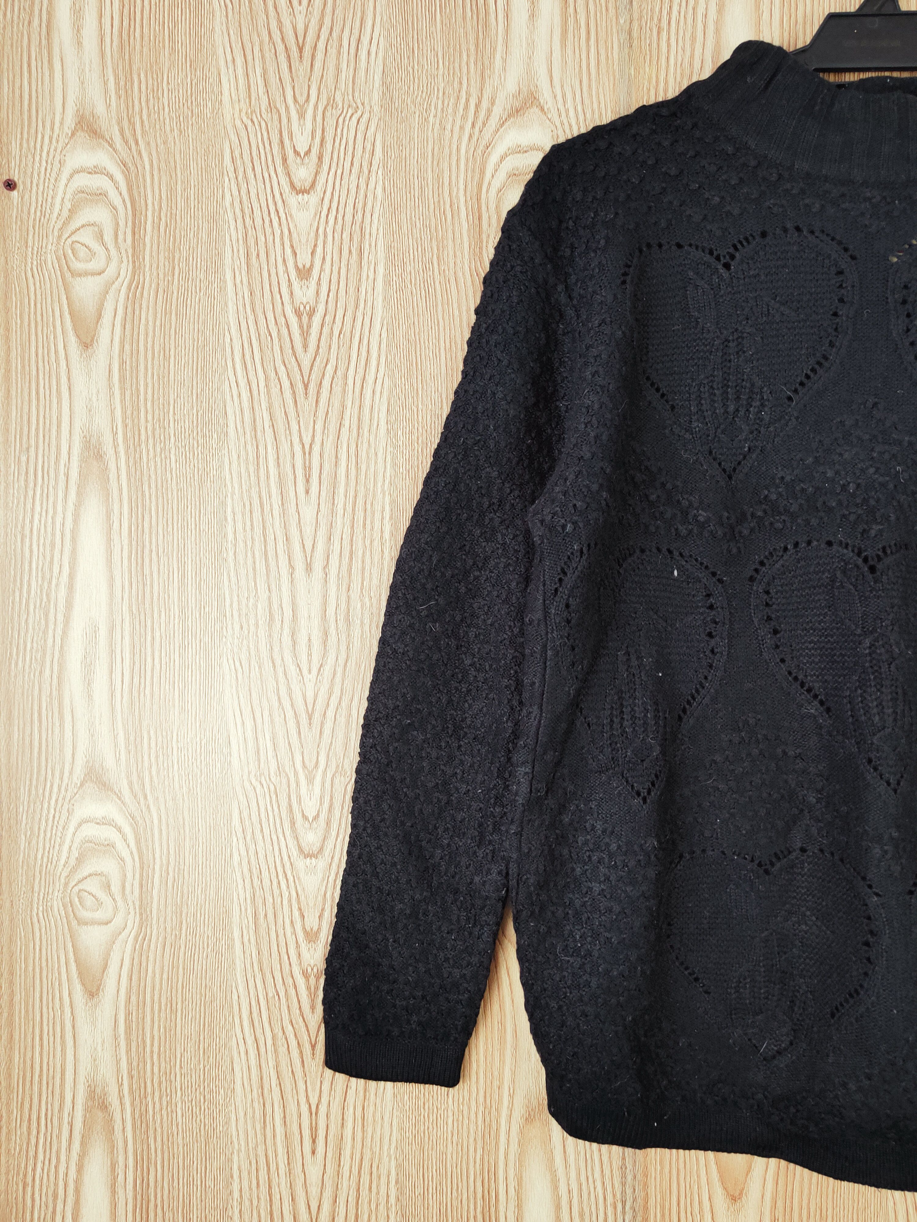 Homespun Knitwear × Japanese Brand × Vintage Chercheur Black Knitwear Sweatshirts #W867 Size M / US 6-8 / IT 42-44 - 3 Thumbnail