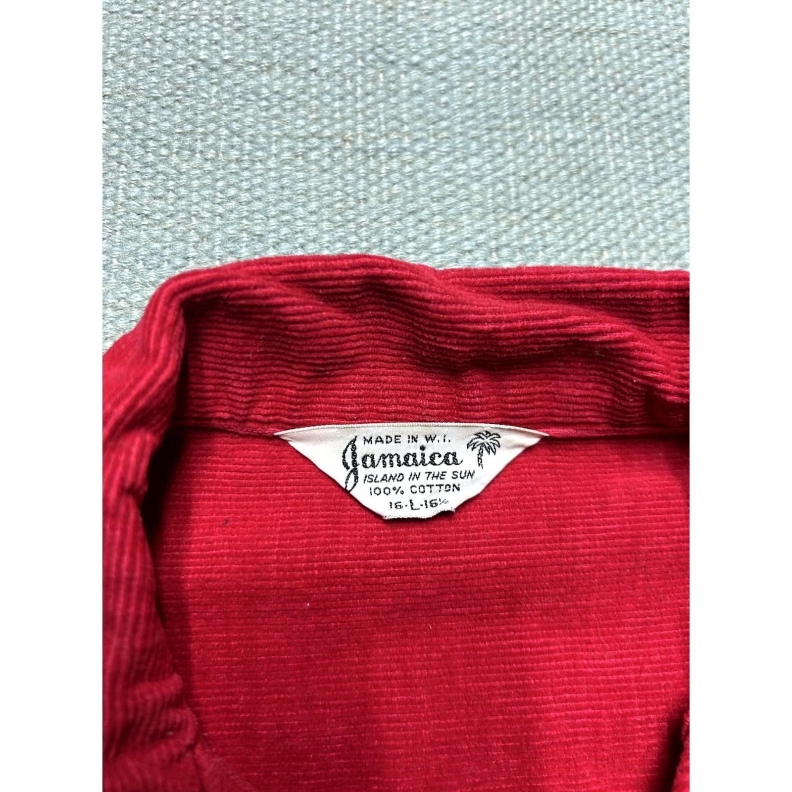 Vintage VINTAGE Rockabilly 50s Button-Up Corduroy Shirt Long Sleeve Red Collared Large L Mens Size US L / EU 52-54 / 3 - 5 Thumbnail