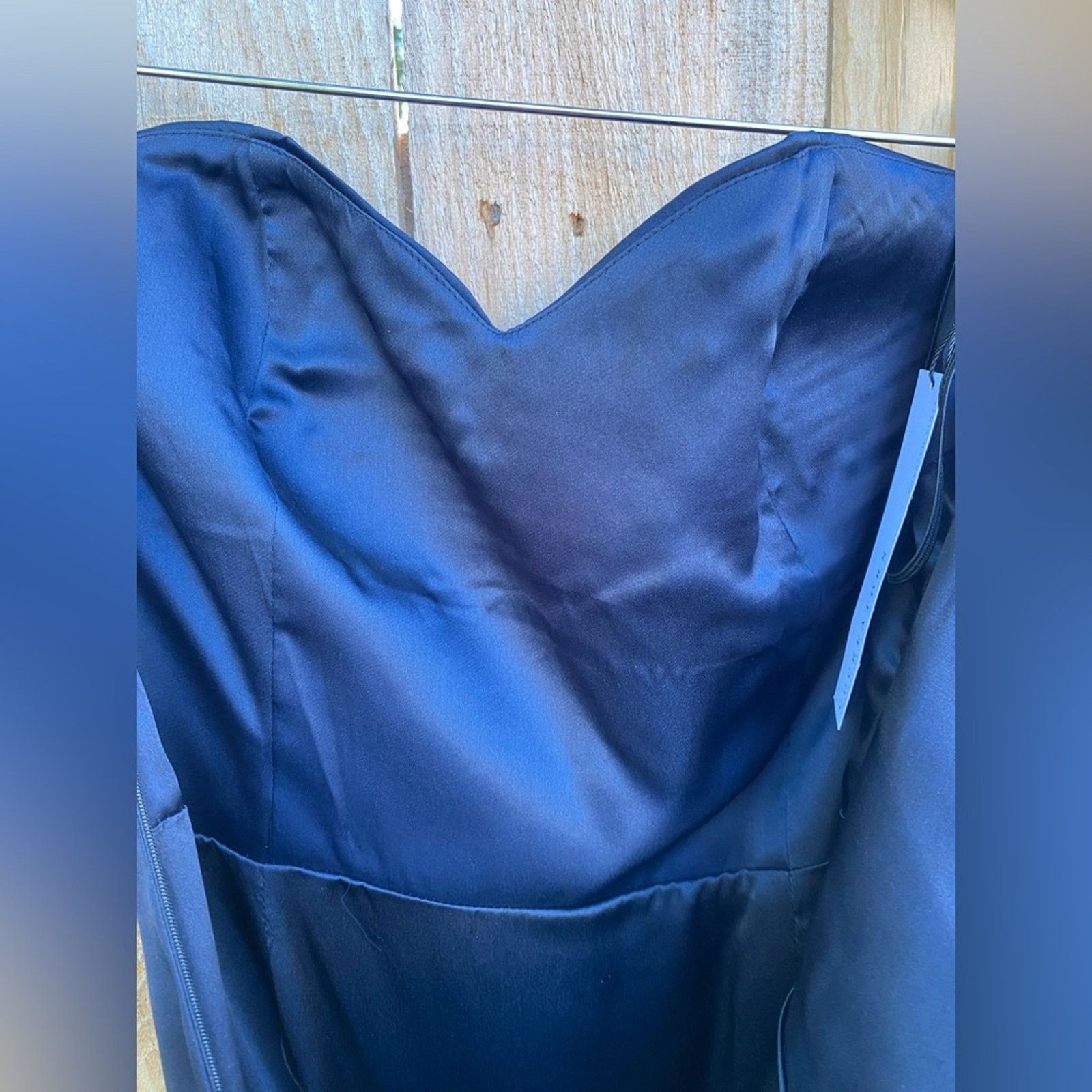 Vintage VTG y2k strapless navy blue satin dress purple mini bubble Size S / US 4 / IT 40 - 7 Thumbnail
