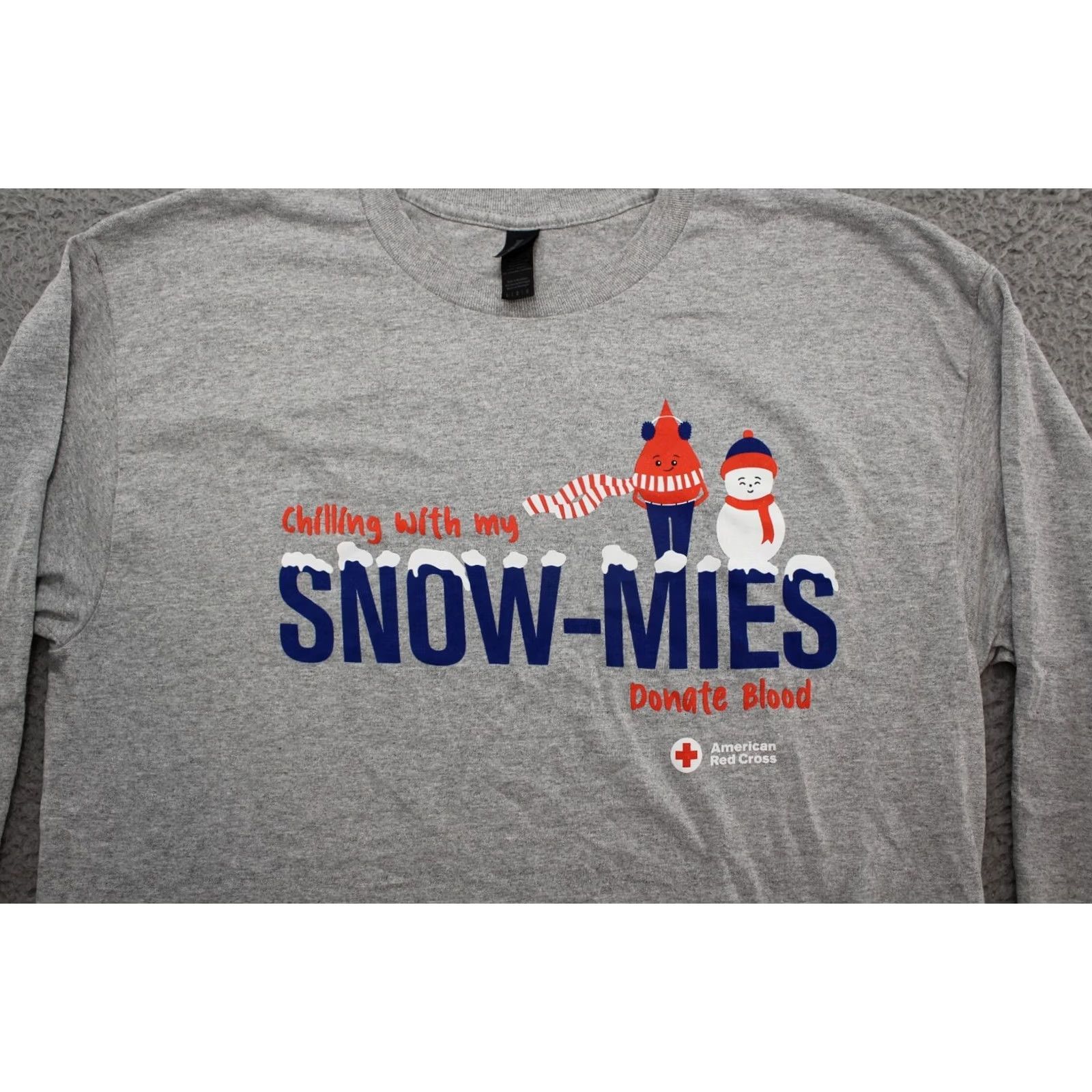 Vintage American Red Cross Chilling with My Sno-Mies Long Sleeve Shirt Size Large Blood Mens Size US L / EU 52-54 / 3 - 2 Thumbnail