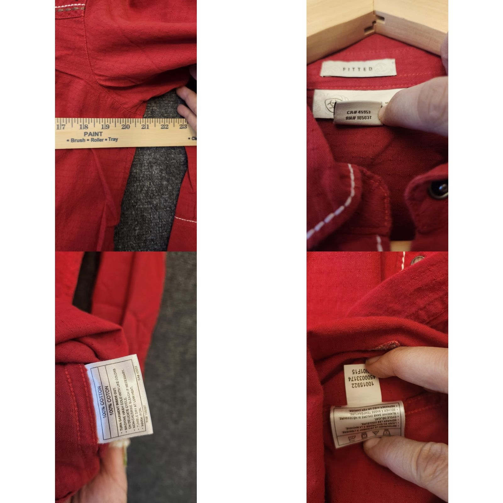 Ariat Ariat Shirt Womens XL Red Western Snap Button Studded Fitted Long Sleeve Top Size XL / US 12-14 / IT 48-50 - 8 Thumbnail
