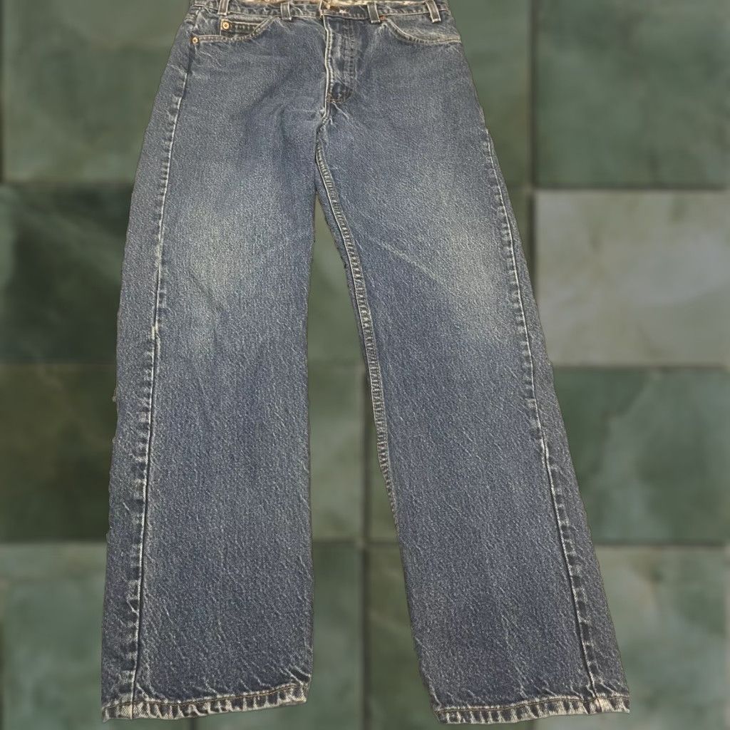 Levi's VINTAGE Levi’s 505 Jeans Orange tab Straight Men's 32x30 Regular Fit Blue 80s 90s Style Mens Size US 32 / EU 48 - 1 Thumbnail