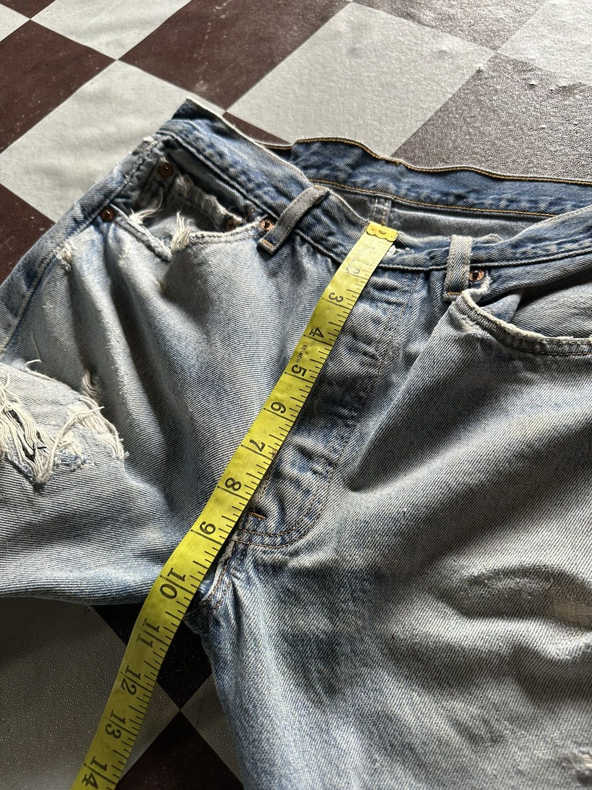 Levi's Vintage Levi’s 501 top button 553 distressed denim jeans Size US 30 / EU 46 - 16 Thumbnail