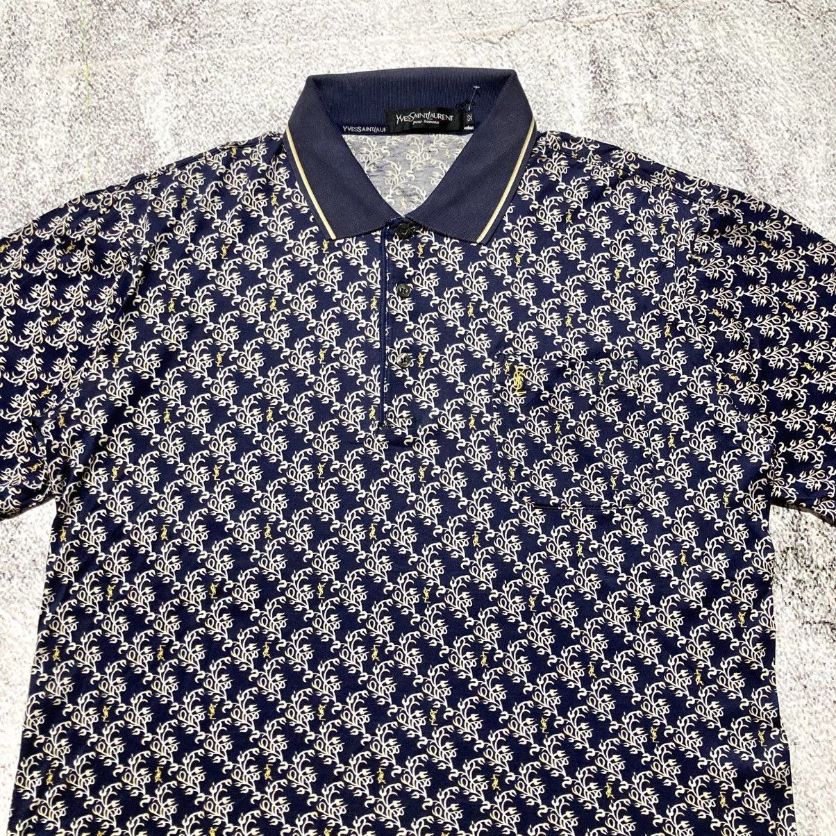 Yves Saint Laurent 1990s Yves Saint Laurent Pour Homme Monogram Polo Shirt Size US XL / EU 56 / 4 - 2 Thumbnail