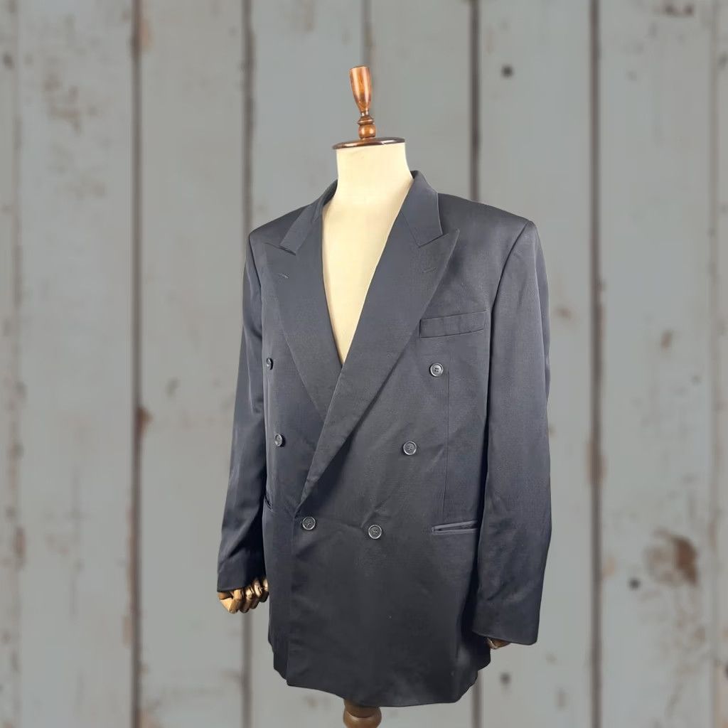 Yves Saint Laurent Yves Saint Laurent Blazer Jacket Mens Black Button Front Solid Mid-Length Regular Fit Knit Lightweight Breathable Casual Formal Vintage No Size US M / EU 48-50 / 2 - 1 Thumbnail