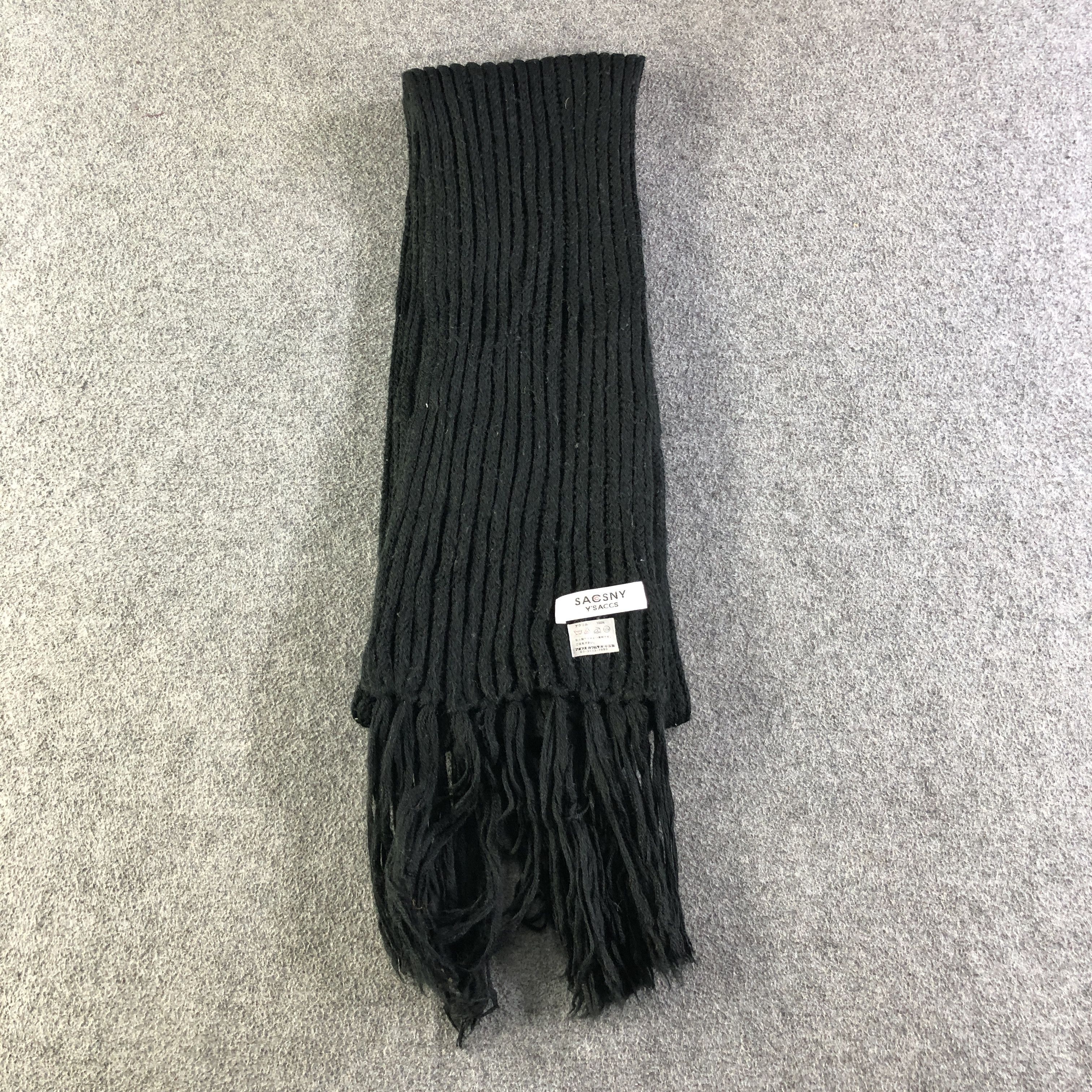 Yohji Yamamoto Yohji Yamamoto Knit Ribbed Scarf Muffler V2643 Size ONE SIZE - 2 Thumbnail