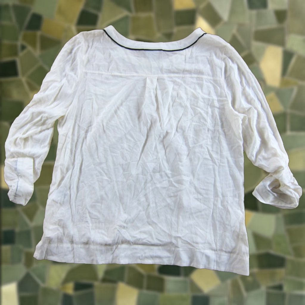 Vintage NWT Jaclyn Smith Blouse 100% Rayon Ivory XXL Tunic Long Sleeve Roll Up Shirt Women's Size XXL / US 16-18 / IT 52-54 - 1 Thumbnail