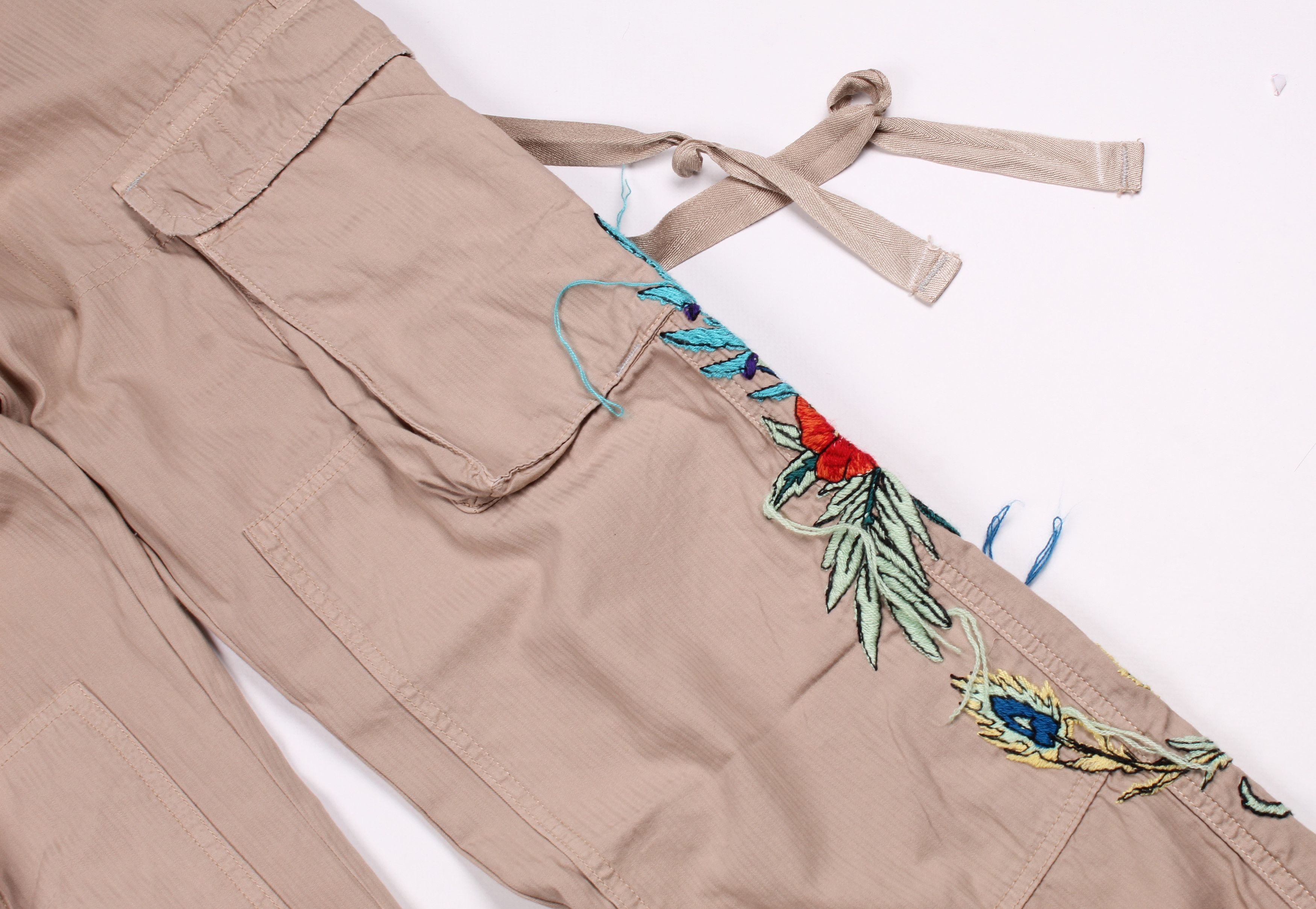 Vintage Raer Vintage Y2K Embroidered Combat Cargo Pants Size 30" / US 8 / IT 44 - 6 Thumbnail