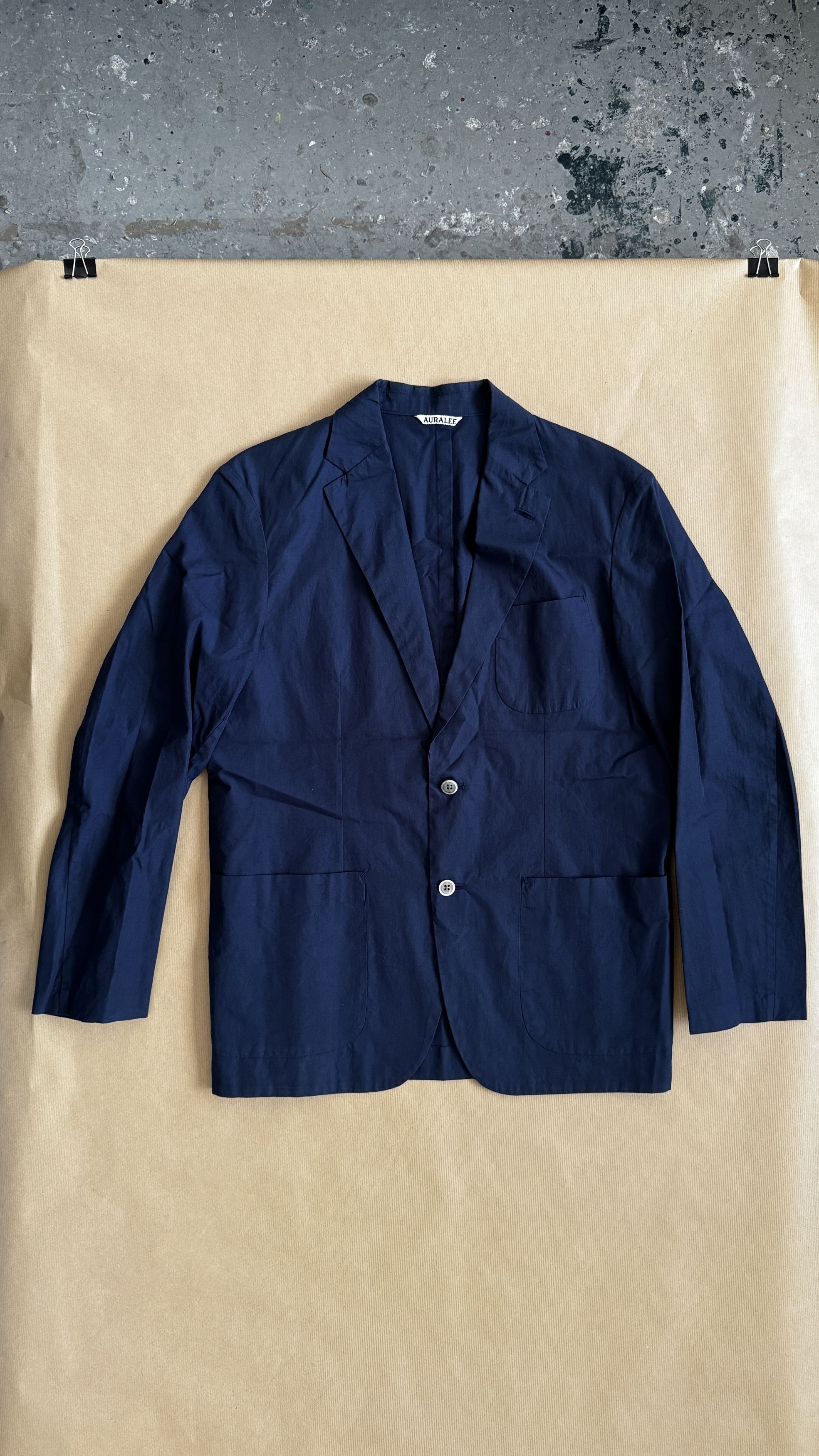 Auralee aa . 4 . HIGH COUNT FINX CHAMBRAY JACKET . AL5SJK001-HFC | Grailed