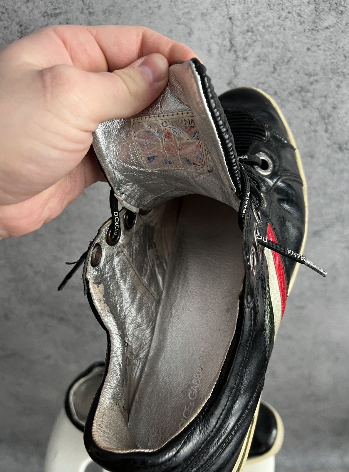 Dolce & Gabbana Vintage Dolce&Gabbana Patent Leather Low Top Sneakers DG Y2K Size US 9 / EU 42 - 14 Thumbnail