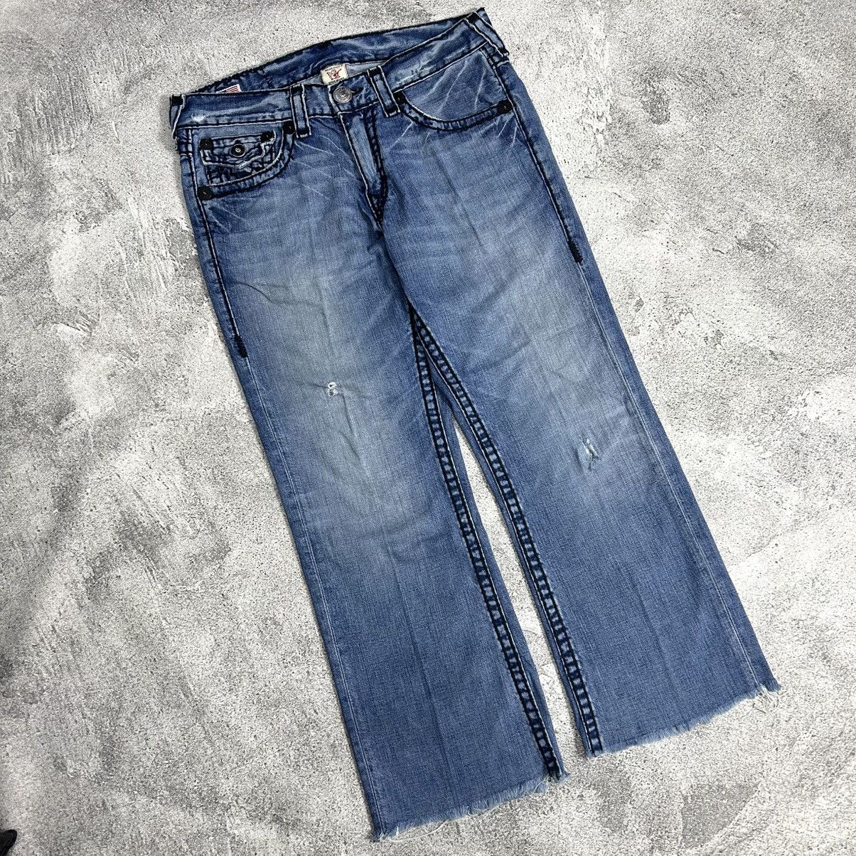 True Religion Vintage True Religion Billy Super T Disstread Flare Denim Size US 34 / EU 50 - 4 Thumbnail
