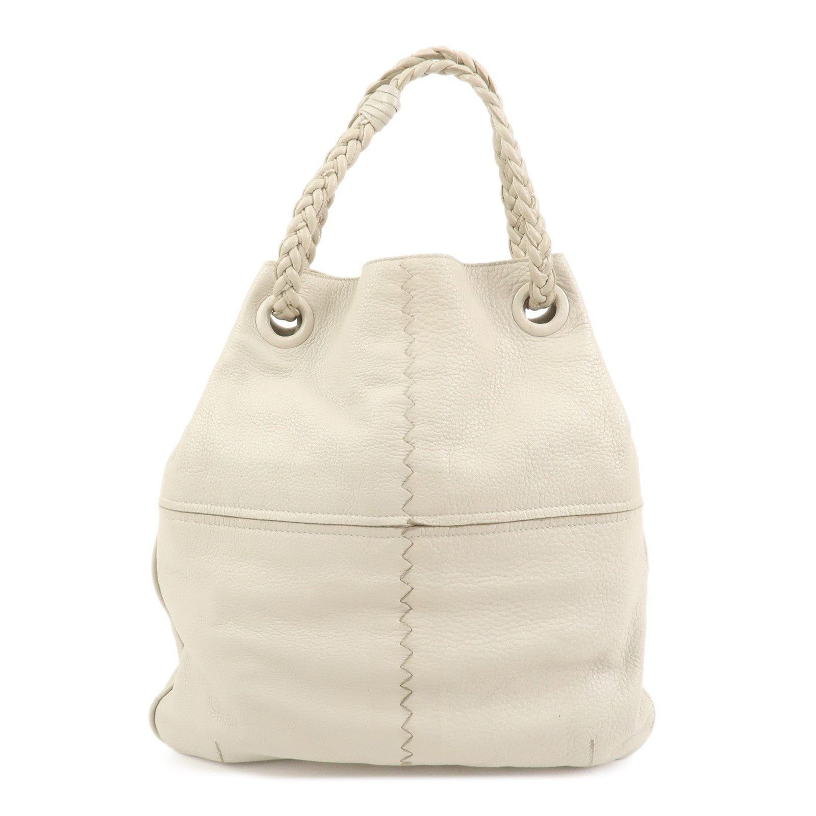 Bottega Veneta Bottega Veneta Calfskin Shoulder Bag Cream Size ONE SIZE - 1 Thumbnail