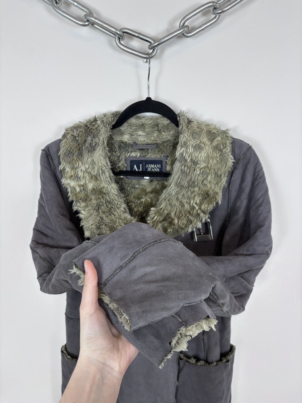 Armani Armani Jeans Vintage Women’s Vegan Leather Fur Coat Jacket Size S / US 4 / IT 40 - 10 Thumbnail