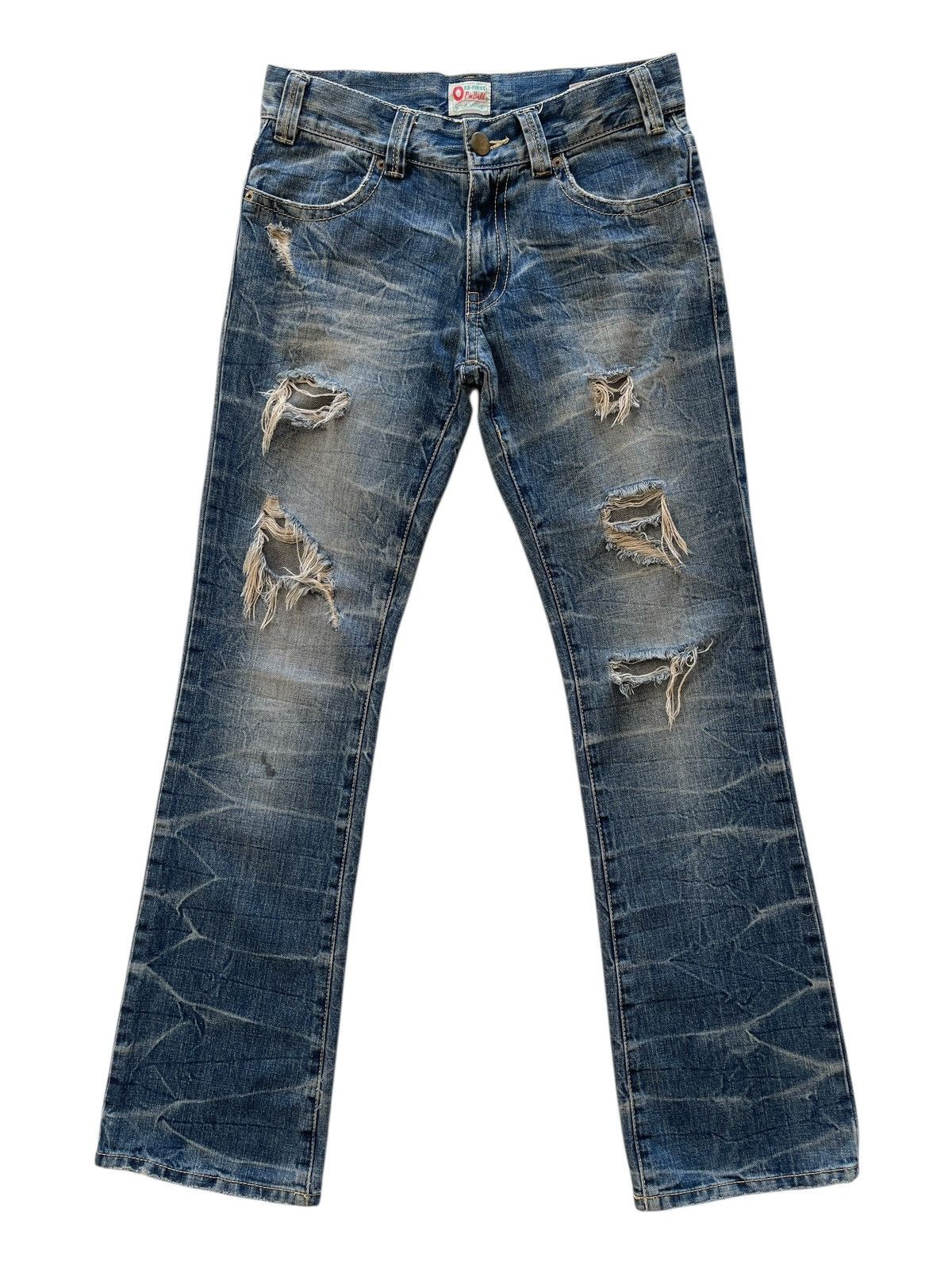 Vintage Ozz First Pinball Distressed Flare Denim