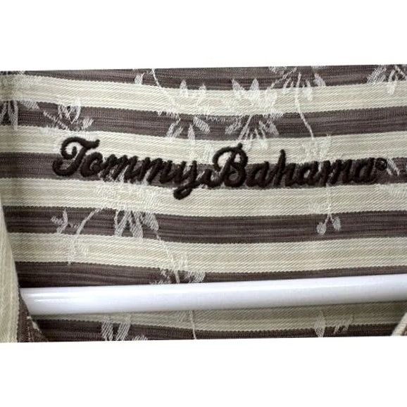 Tommy Bahama Tommy Bahama Silk Blend Button-Up Shirt Men 2XL Brown Floral Stripes Long Sleeve Size US XXL / EU 58 / 5 - 4 Thumbnail
