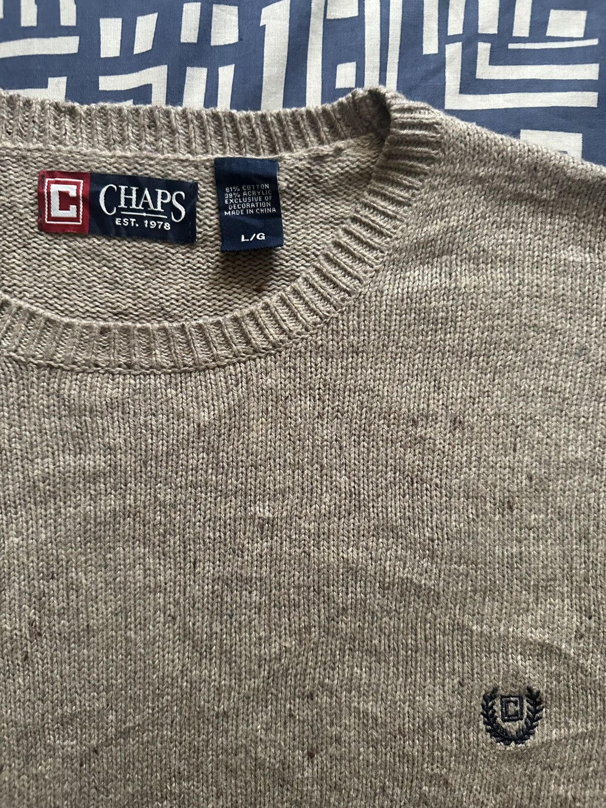Chaps Ralph Lauren × Vintage Vintage CHAPS RALPH LAUREN Heavy Knit Jumper Crew Neck 90s Size US L / EU 52-54 / 3 - 4 Thumbnail