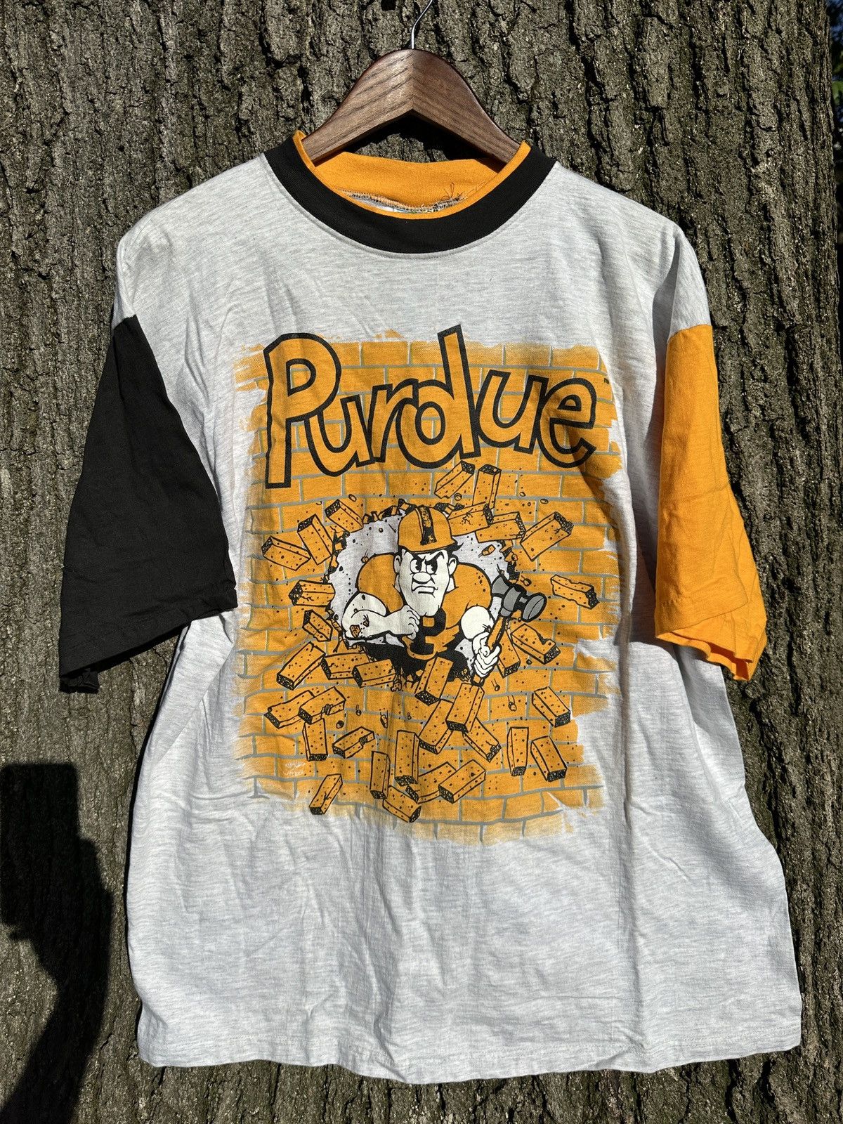 Vintage Vintage Purdue University Boilermaker Single Stitch T Shirt Size US XL / EU 56 / 4 - 1 Thumbnail