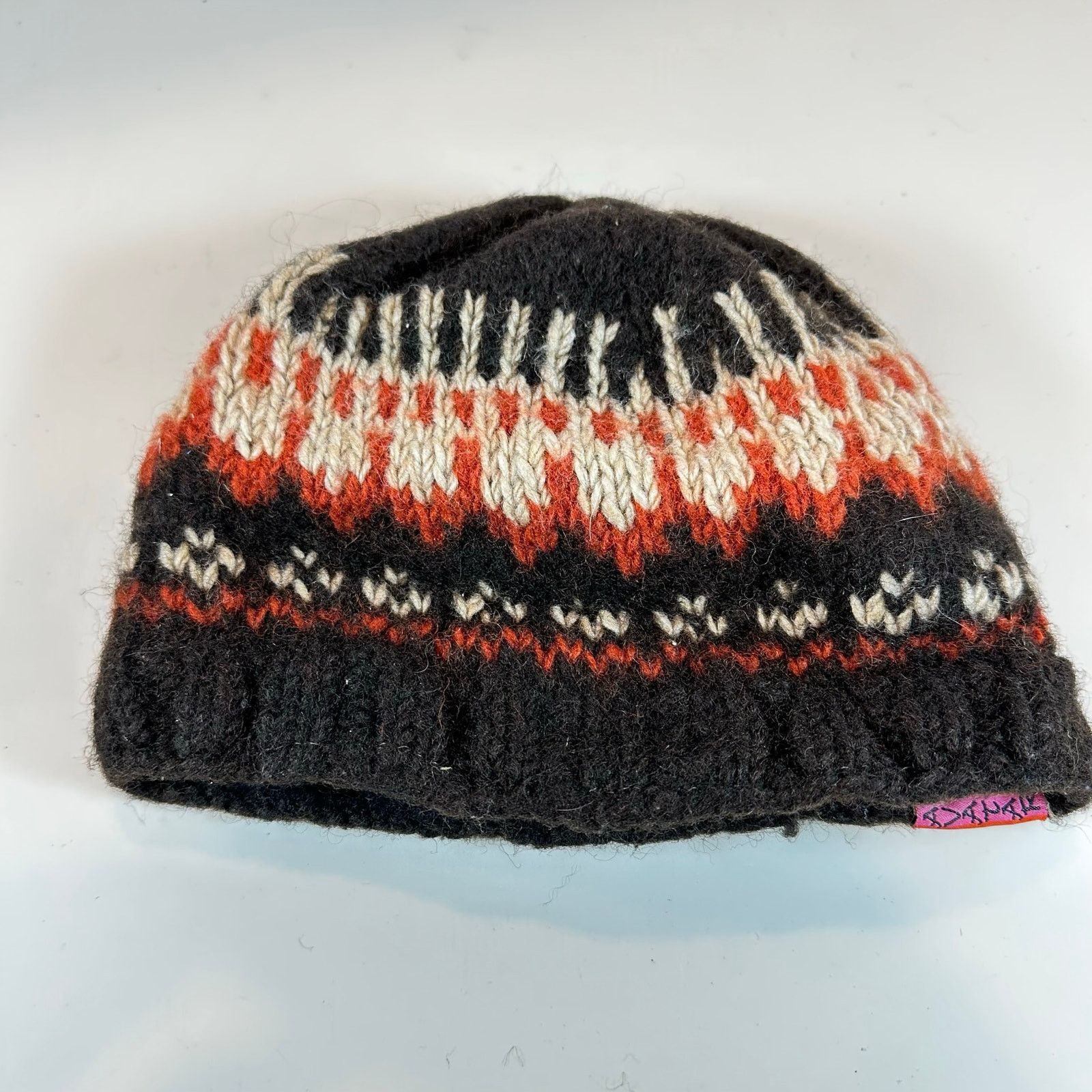 Other Avatar Beanie Wool Winter Hat Fair Isle Brown Orange Size ONE SIZE - 3 Thumbnail