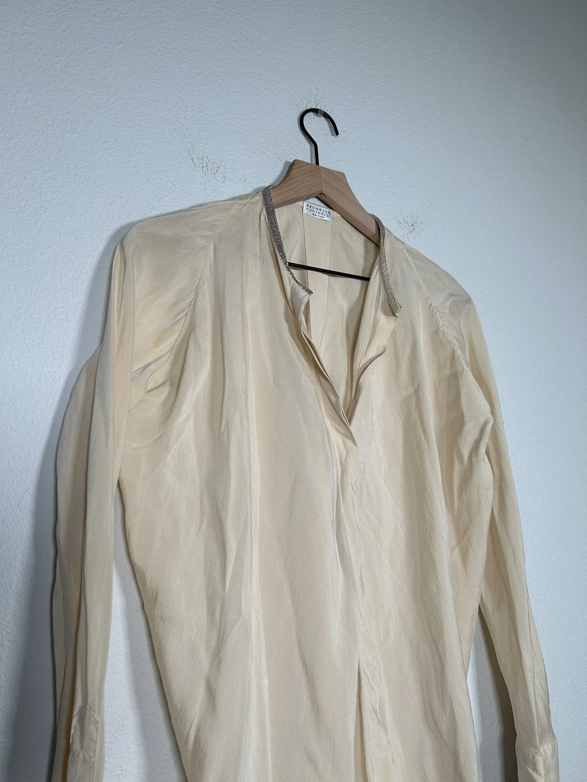 Brunello Cucinelli Silk Monili Crossover Button Up Size M / US 6-8 / IT 42-44 - 3 Thumbnail