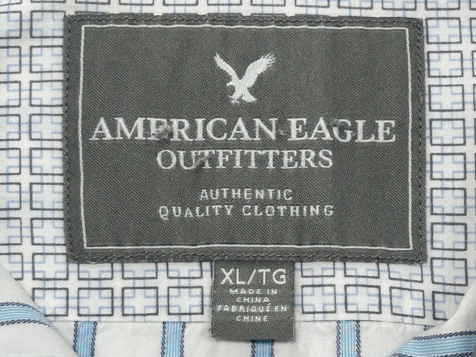 American Eagle Outfitters American Eagle Striped Vintage Fit Button Up Shirt Blue XL Size US XL / EU 56 / 4 - 7 Thumbnail