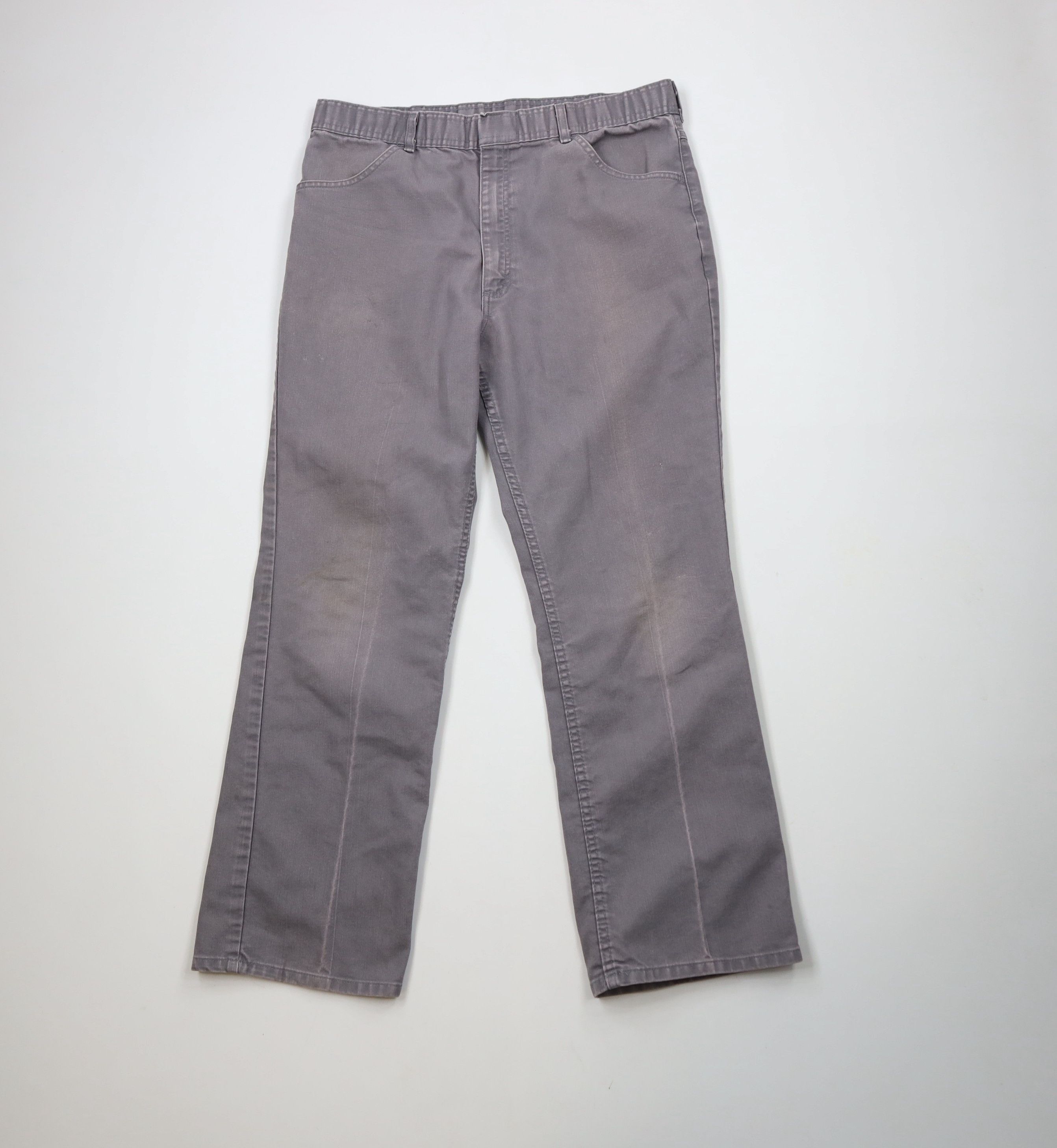 Vintage Vintage 70s Streetwear Wide Leg Canvas Denim Jeans Gray Size US 36 / EU 52 - 1 Thumbnail
