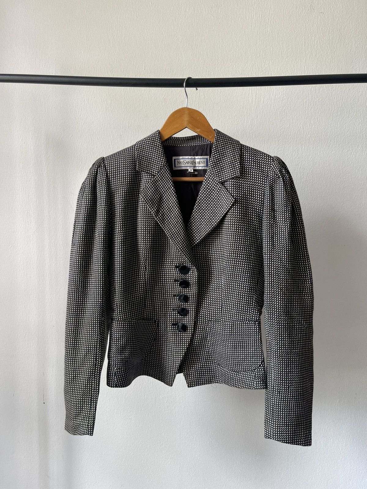 Yves Saint Laurent 90s Yves Saint Laurent Plaid Blazer Jacket Size M / US 6-8 / IT 42-44 - 4 Thumbnail