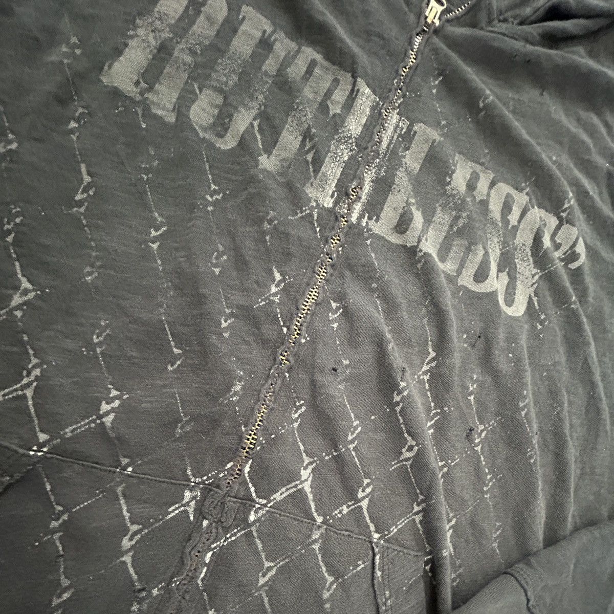 Vintage Live Ride Rules “RUTHLESS” Zip Hoodie – Y2K Grunge Size US M / EU 48-50 / 2 - 5 Thumbnail