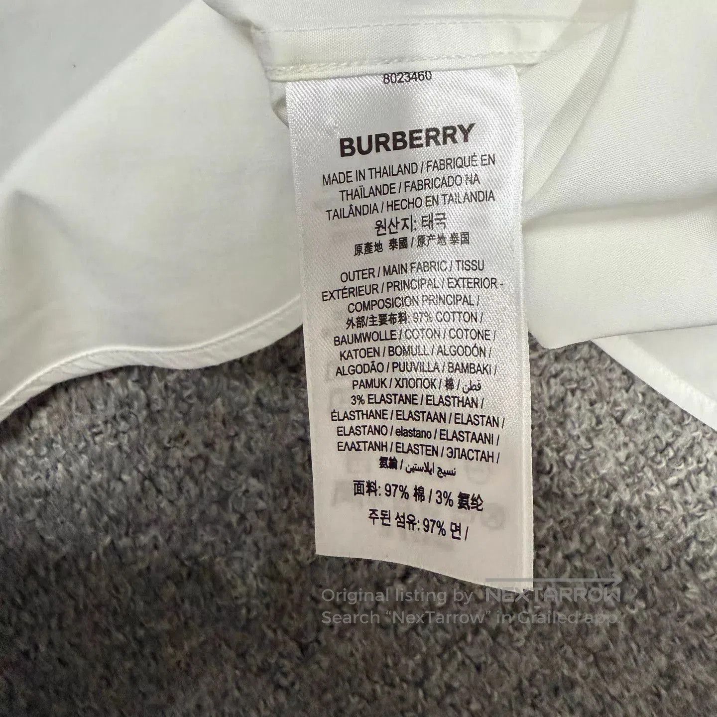 Burberry White Long-Sleeve Button-Up Shirt with Stripe Detail. Size US L / EU 52-54 / 3 - 4 Thumbnail