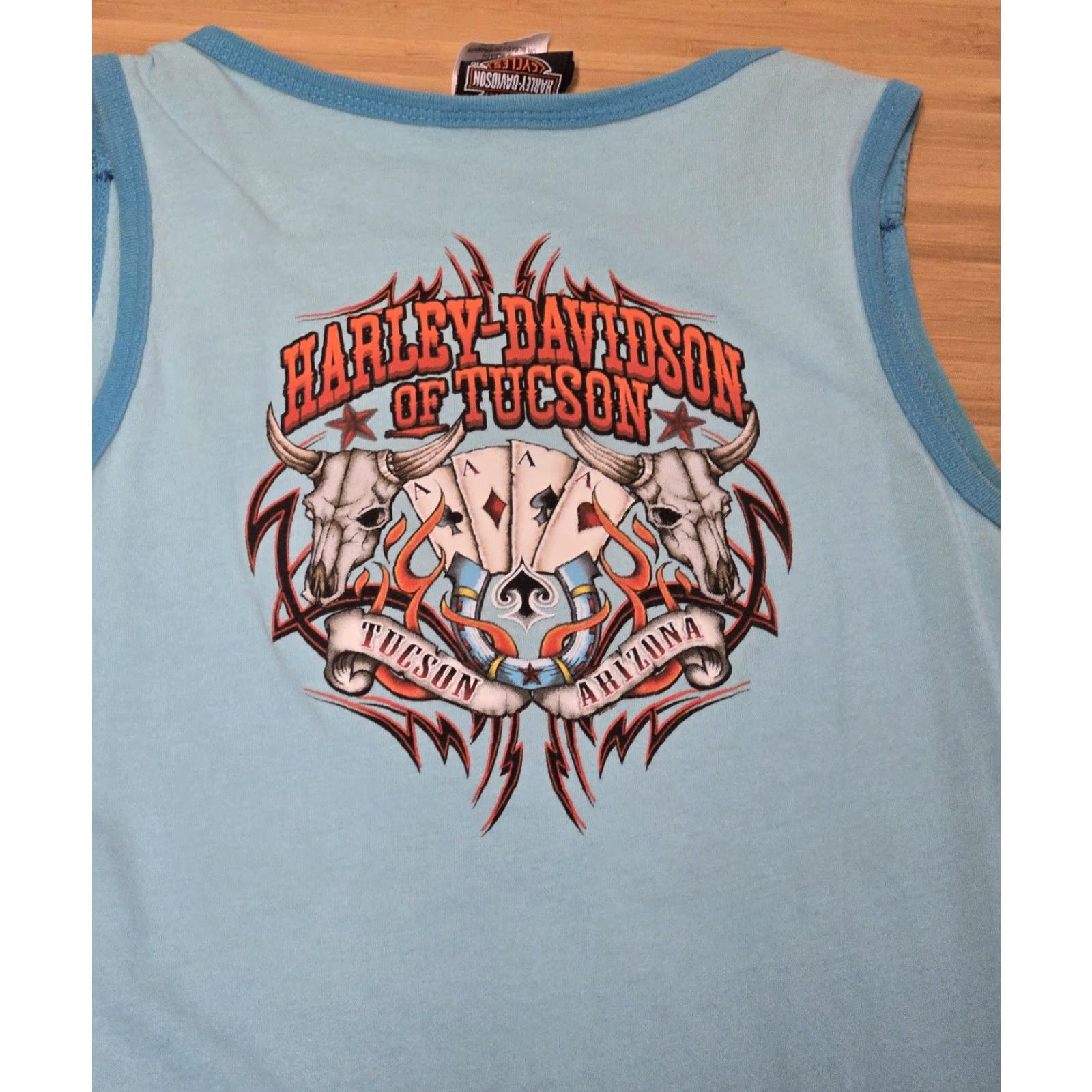 Harley Davidson Harley-Davidson Tank Top Womens Large Blue Tucson Arizona Biker Wings Graphic Size L / US 10 / IT 46 - 5 Thumbnail