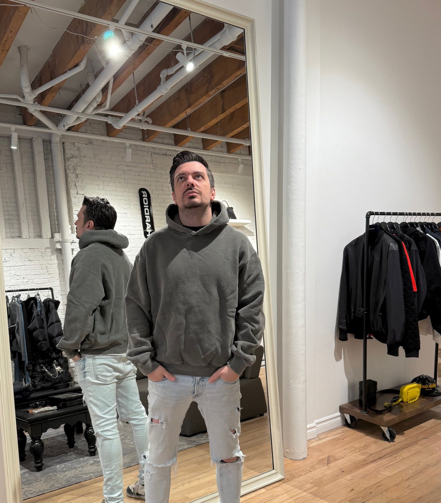 Yeezy Yeezy Season 6 Grey Green Oversized Core Hoodie Size US M / EU 48-50 / 2 - 6 Thumbnail