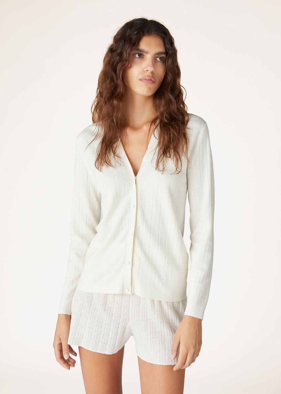 Loro Piana o1srvl11e0425 FAN6387 Cocooning Soft Cardigan in White Size XS / US 0-2 / IT 36-38 - 4 Thumbnail