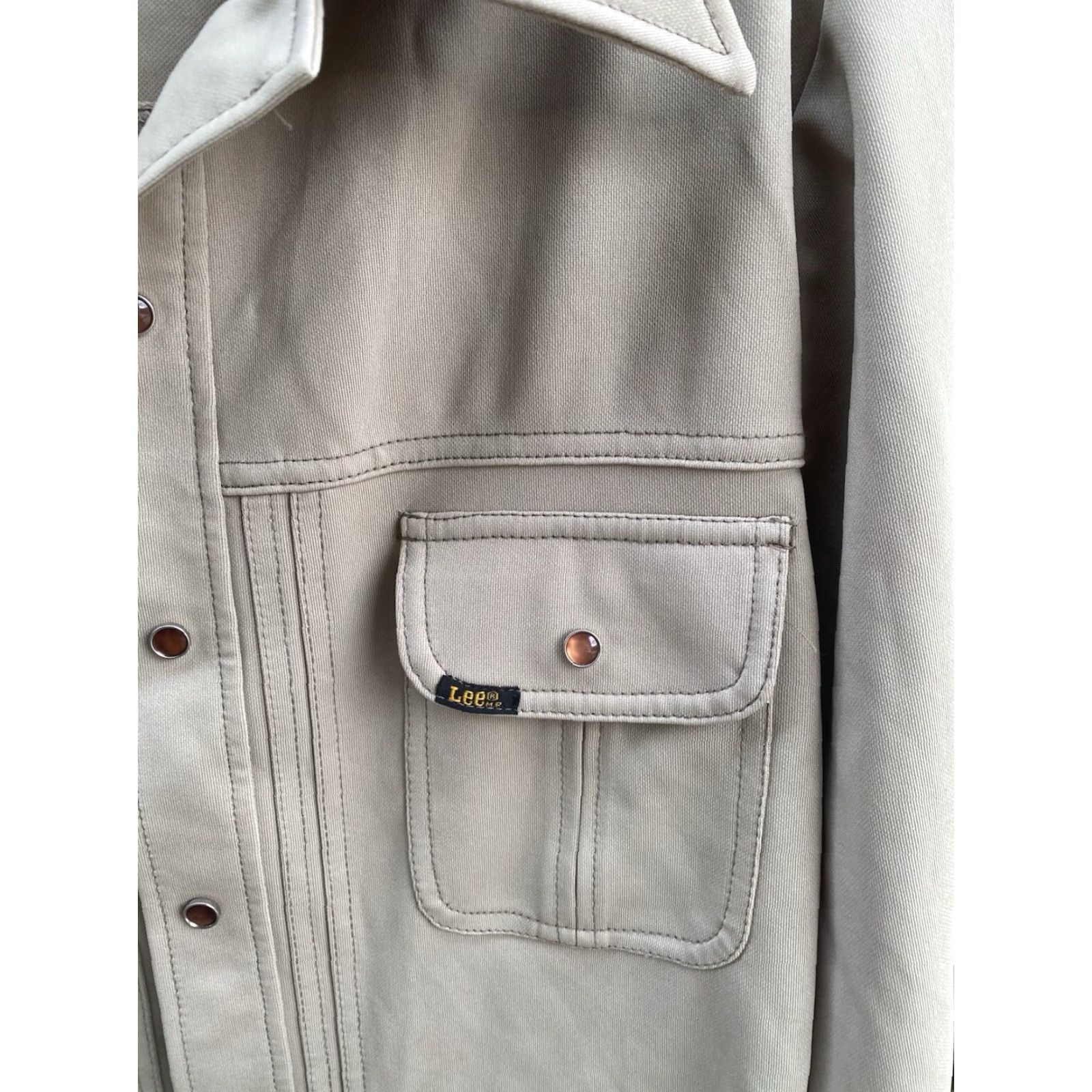 Lee Vintage Lee Western Shirt Jacket Chore Blazer Size L Beige Regular Mens Pocketed Collared Lightweight Snap Closure WWII? Size US L / EU 52-54 / 3 - 3 Thumbnail