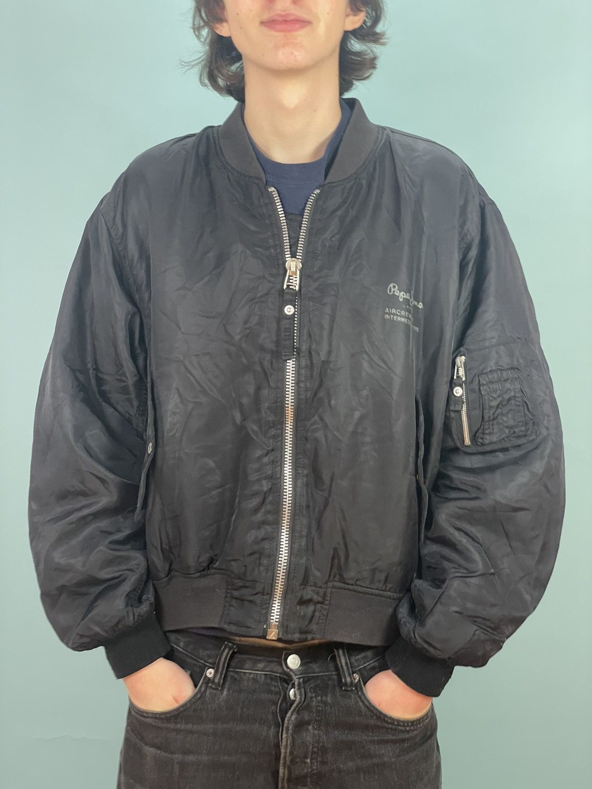 Vintage Flight jacket Vintage militairy Bomber Jacket Alpha Size US L / EU 52-54 / 3 - 1 Thumbnail