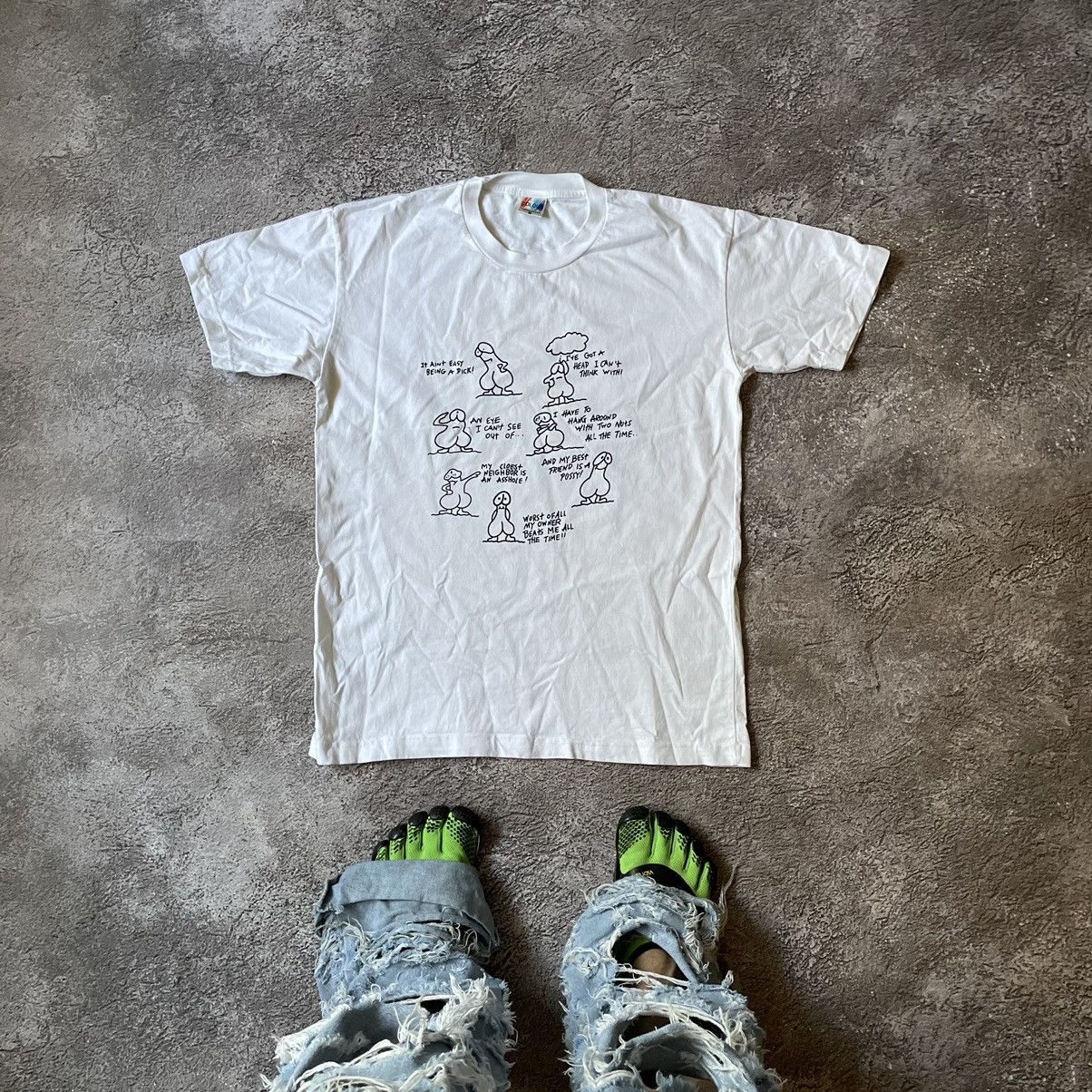 Vintage Vintage Y2K Graphic Tee Funny Slogan Print Indie Cream M Size US M / EU 48-50 / 2 - 1 Thumbnail