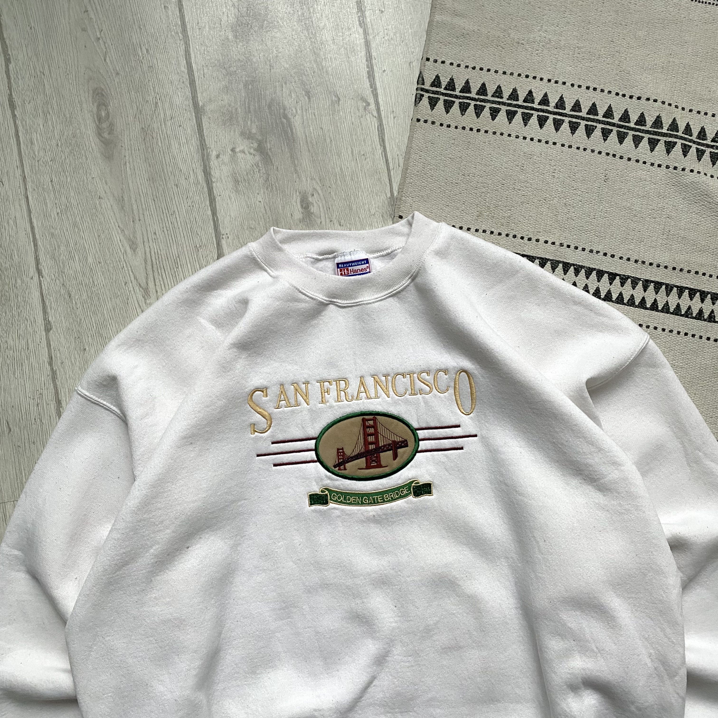 Hanes 🌉 Vintage 90s USA San Francisco Boxy sweatshirt HANES Size US XL / EU 56 / 4 - 2 Thumbnail
