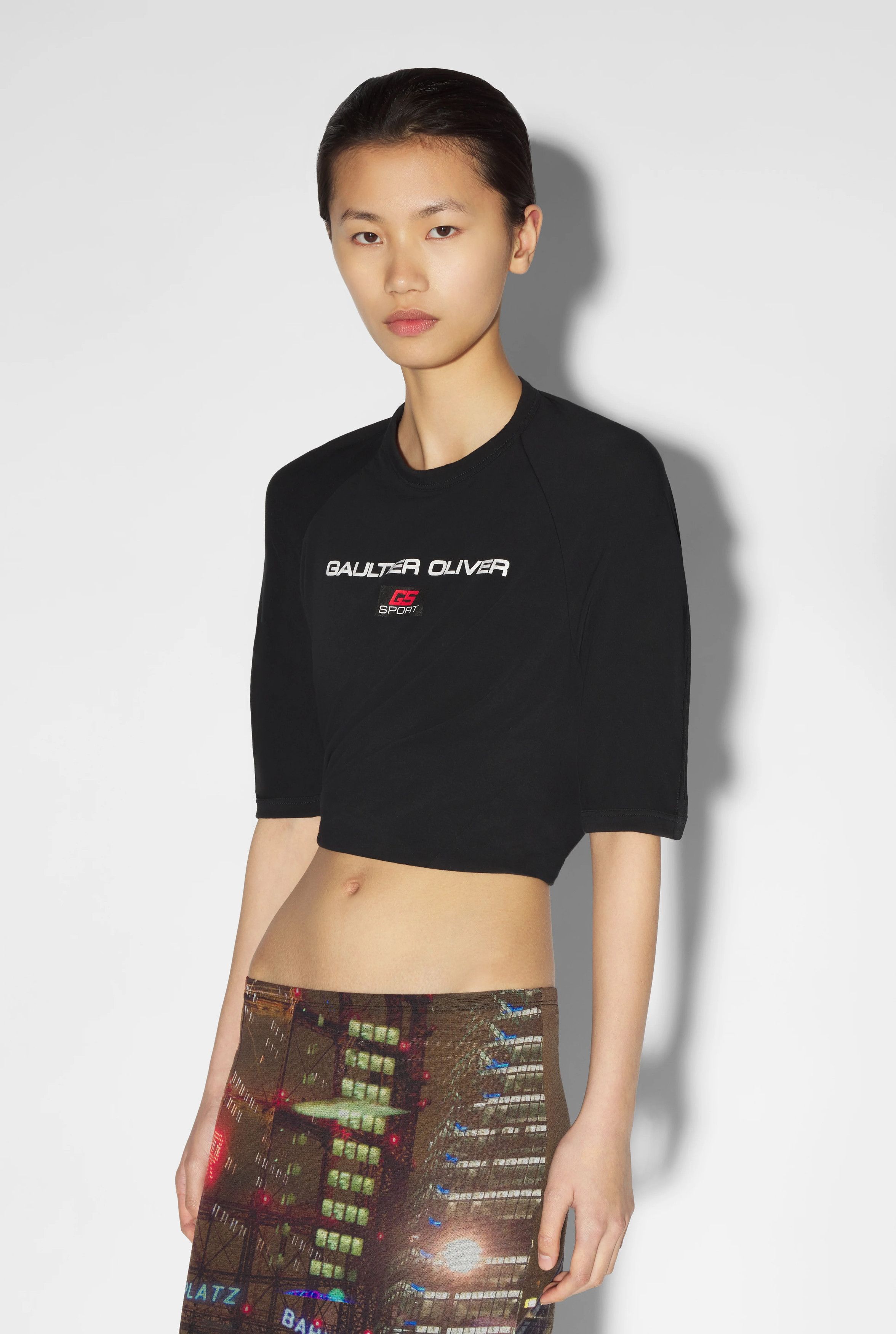 Jean Paul Gaultier Jean Paul Gaultier x Shayne Oliver cropped twisted tshirt Size US L / EU 52-54 / 3 - 6 Thumbnail