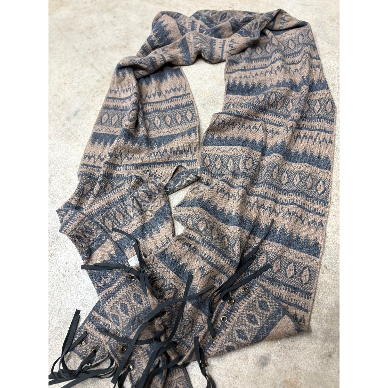 Sandro Sandro Paris Geometric Angora Wool-Blend Boho Fringe Scarf Size ONE SIZE - 2 Thumbnail