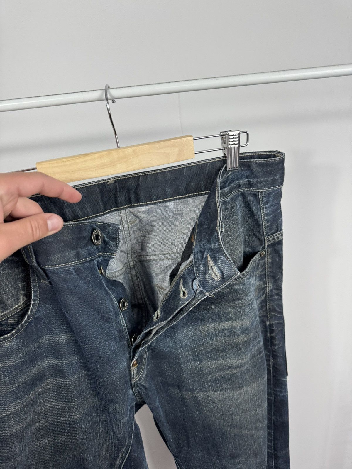 G-Star G-Star RAW 3301 Dark Wash Distressed Denim Jeans Regular Fit Size US 36 / EU 52 - 15 Thumbnail