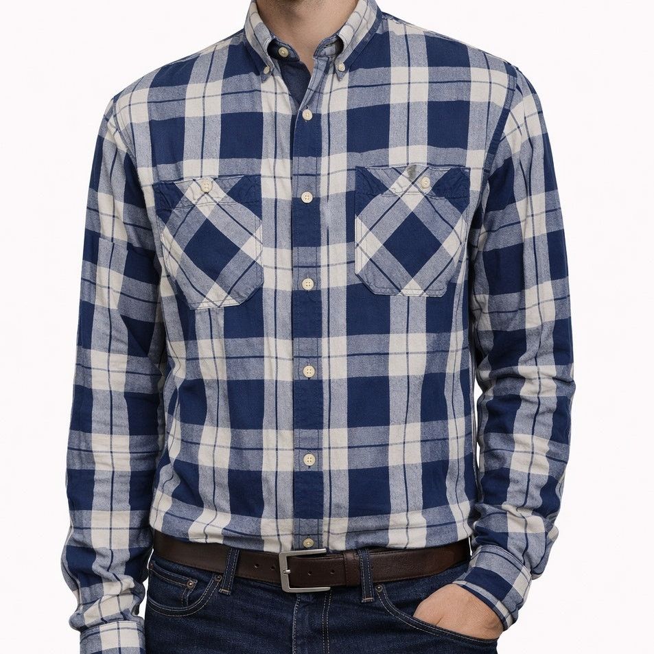 JACHS NY Jachs Linen Blend Shirt Plaid Pockets Long Sleeve M Size US M / EU 48-50 / 2 - 1 Thumbnail
