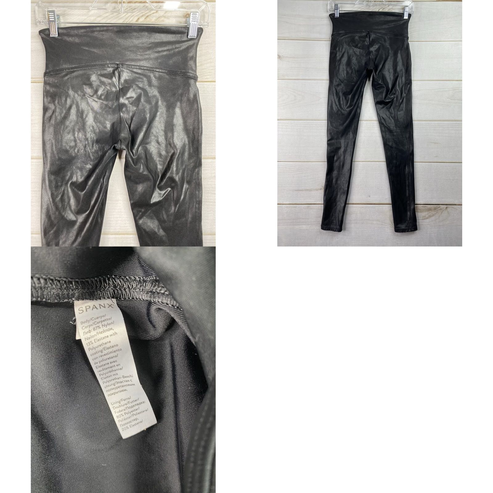 Spanx Spanx Leggings M Petite Black Nylon Polyester Elastane Slimming Skinny Pull On Size 32" / US 10 / IT 46 - 8 Thumbnail