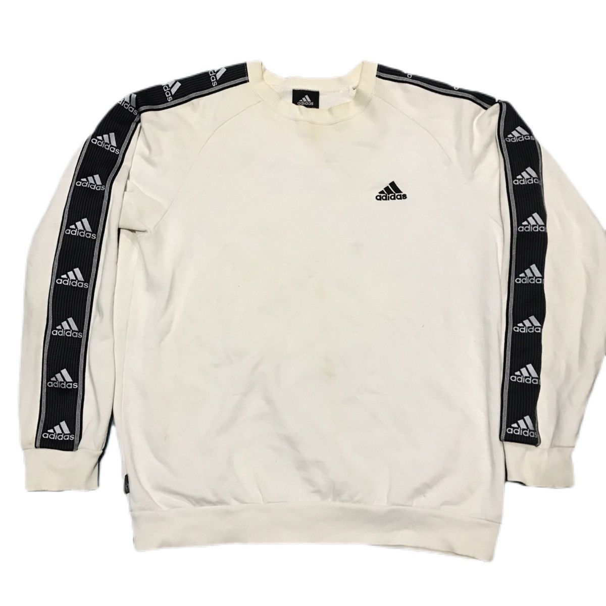Adidas adidas white/black stripe sweather Size US M / EU 48-50 / 2 - 1 Thumbnail
