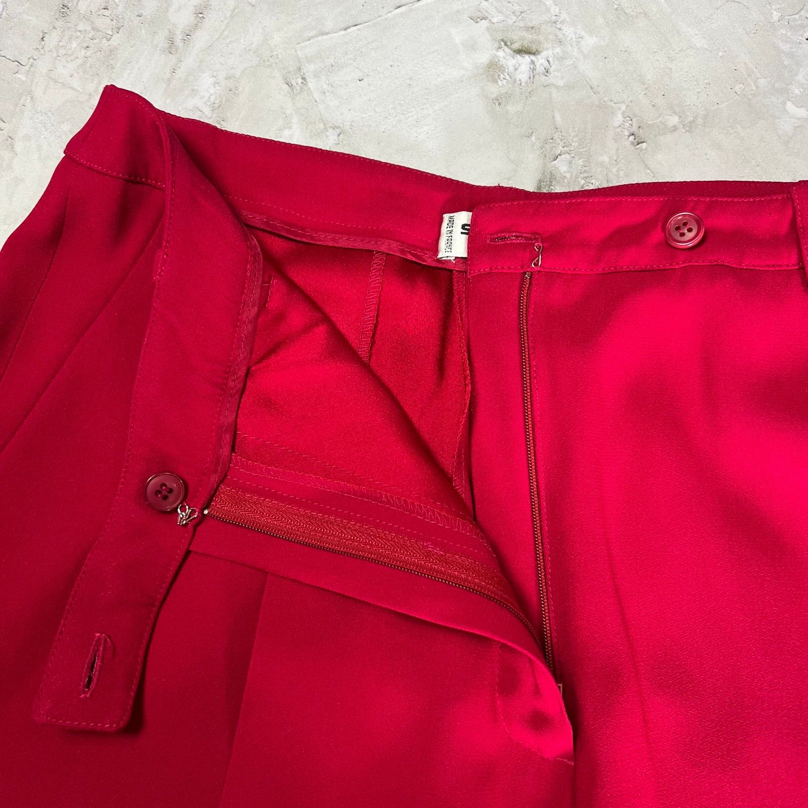 Sonia Rykiel Sonia Rykiel Paris Red Wide Leg Pants FR40 Size 28" / US 6 / IT 42 - 5 Thumbnail