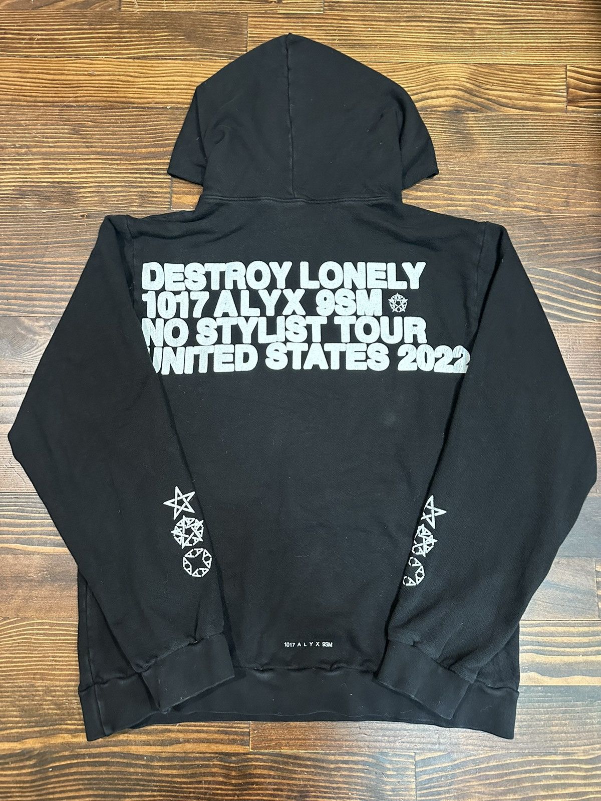 image of 1017 Alyx 9Sm x Destroy Lonely 2022 Alyx Tour Hoodie in Black, Men's (Size Large)