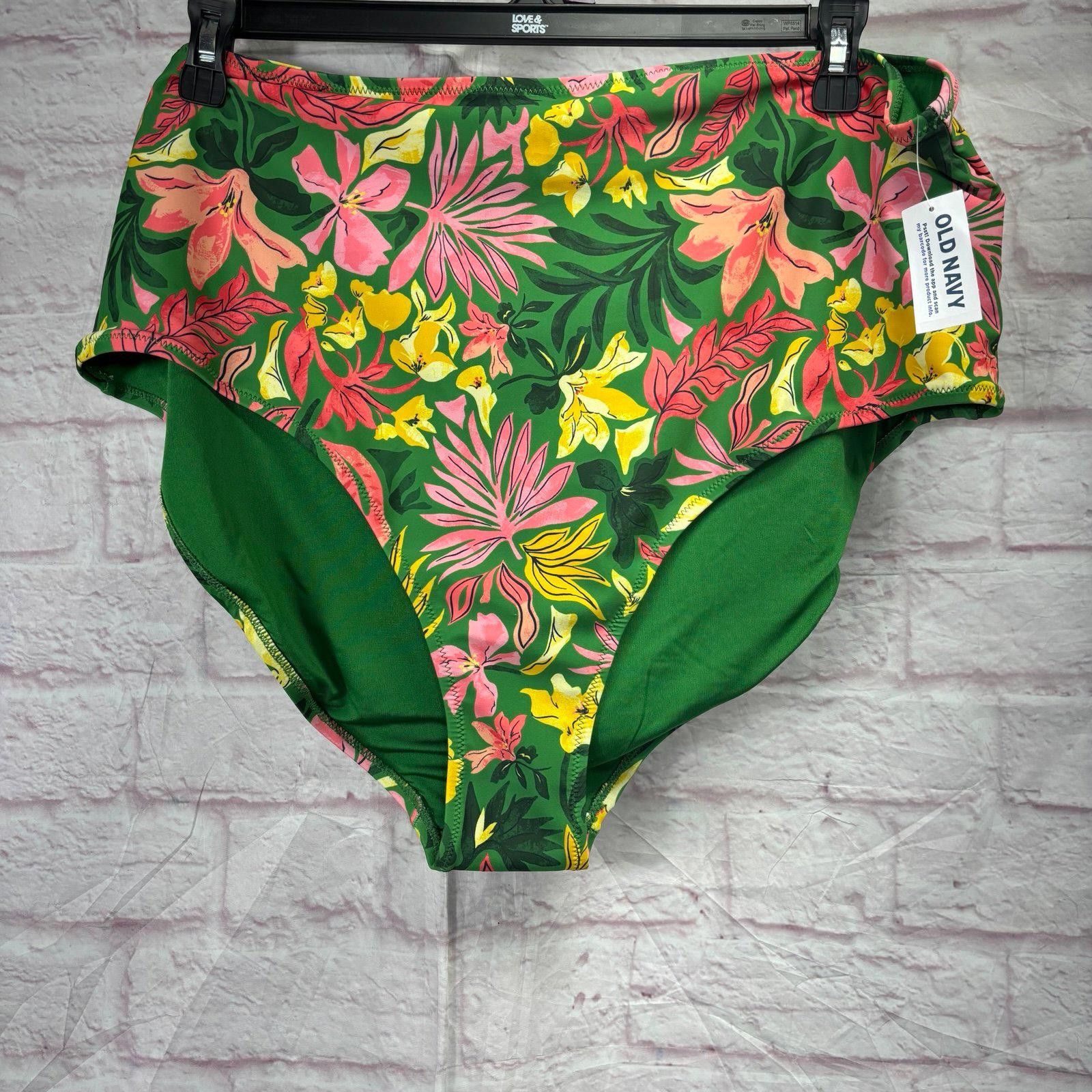 Old Navy Old Navy Women's Floral High-Waisted Swim Bottoms 3X NWT Size ONE SIZE - 2 Thumbnail