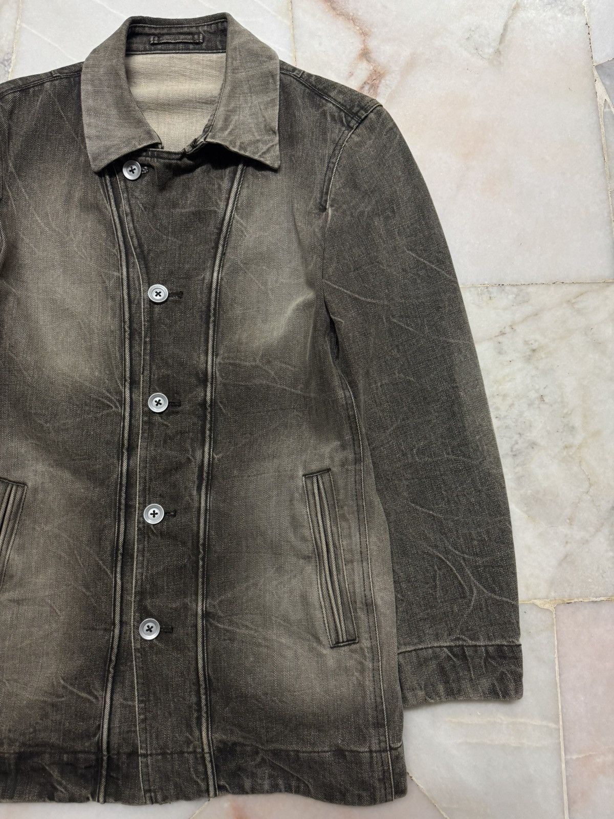 JUN MEN 💥INSANE💥VINTAGE 90s JUNMEN MUDWASH CLAWMARK DENIM JACKET Size US S / EU 44-46 / 1 - 8 Thumbnail