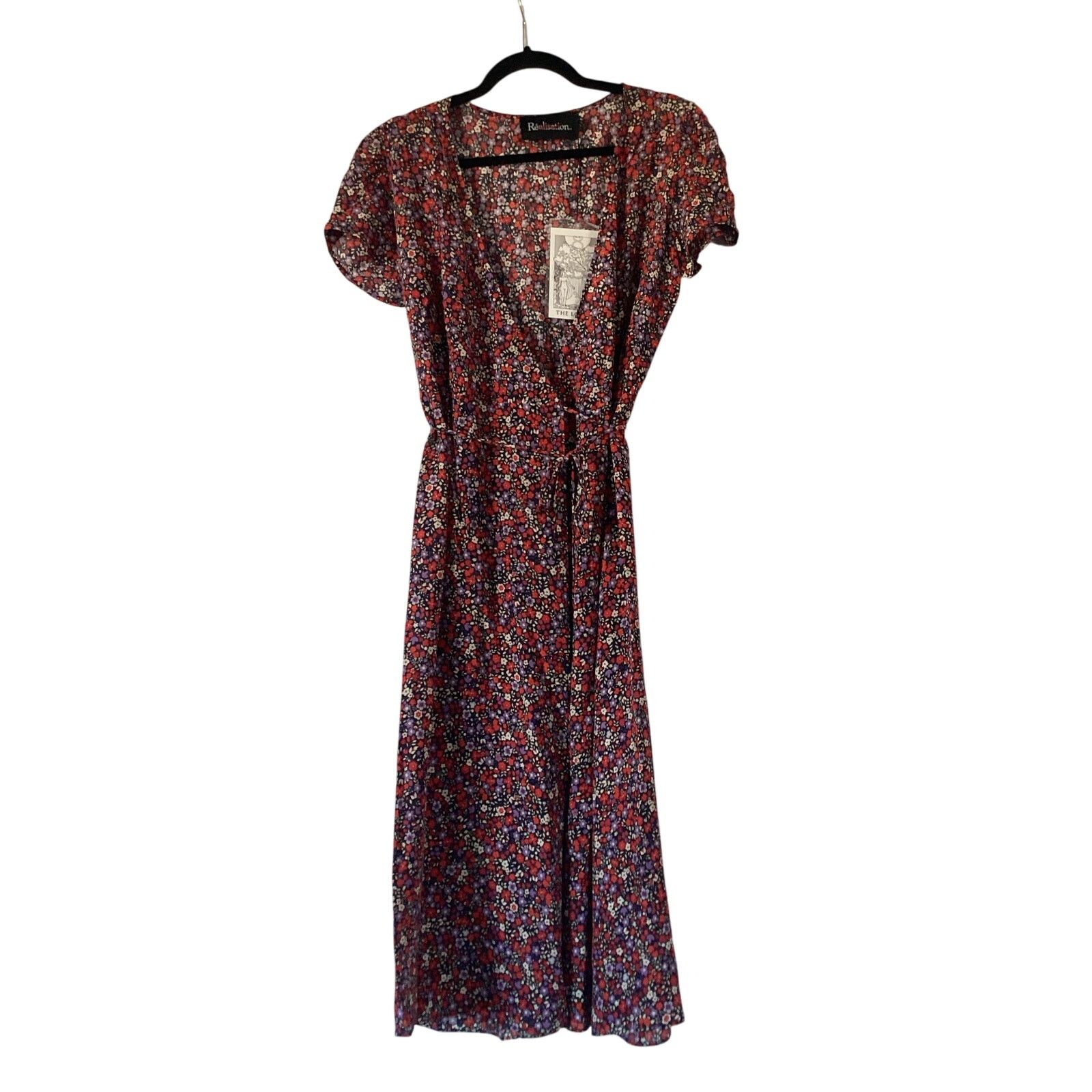 Realisation Par NWT REALISATION PAR Dress Wildflower Wrap Midi Dress Sz M Size M / US 6-8 / IT 42-44 - 3 Thumbnail