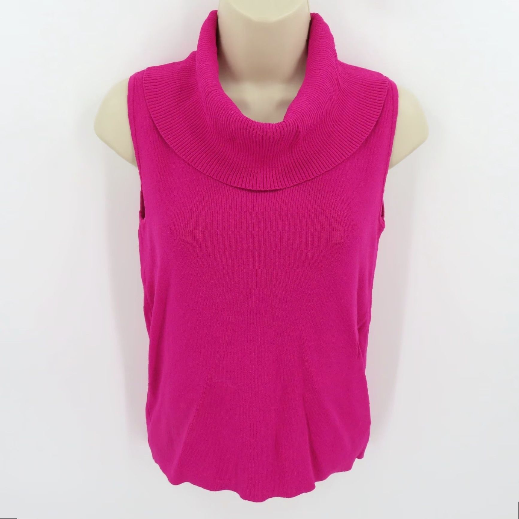 Vintage Norton McNaughton Womens Small Pink Ribbed Cowl Neck Sleeveless Sweater Shirt Size S / US 4 / IT 40 - 6 Thumbnail